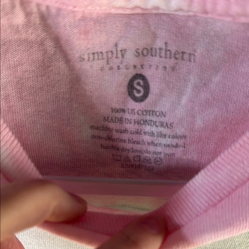 Simply Southern Pink and Yellow Tie-Dye Short Sleeve Tee - Picture 2 of 6